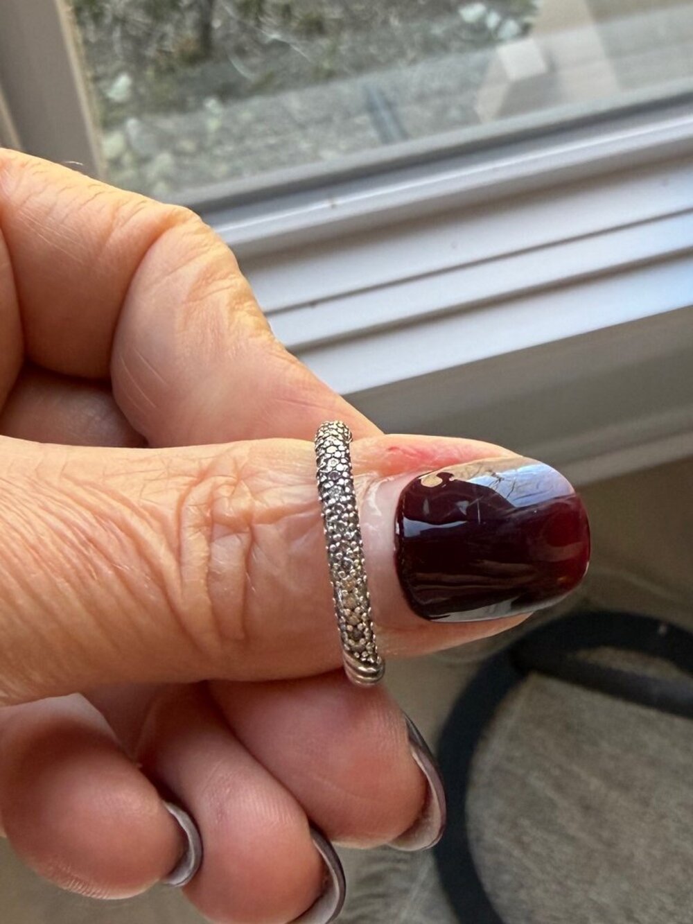 David Yurman Pavé Diamond Sterling Silver Band Size 9